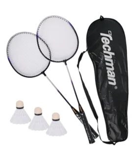 Set badminton Techman TB2011, 2 rachete, 3 fluturași, husă întreagă