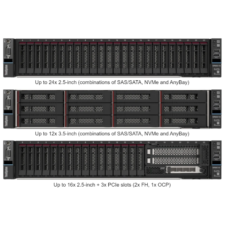 Server Lenovo ThinkSystem SR650 V3, 1xXeon Silver 4514Y, 32GB, 1U, 8x2,5”, 1x1100W - imagine 5
