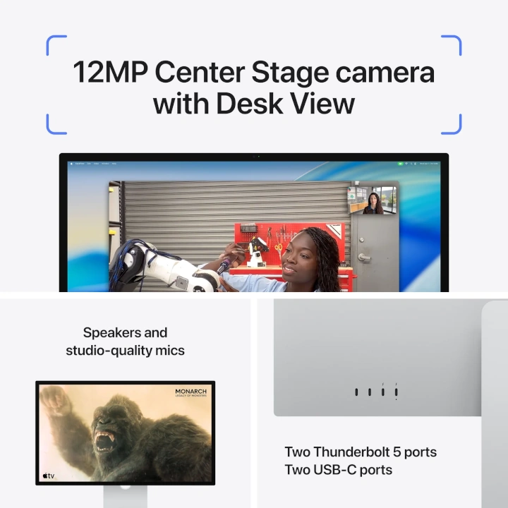 Monitor Apple Studio, 27", 5K, sticlă nano texture, VESA - imagine 5