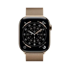Ceas Apple Watch Series 11 Gold Titanium Case & Gold Milanese Loop